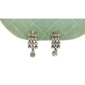 Vintage 1950s Dangly Earrings Silver Evening Screw Backs
